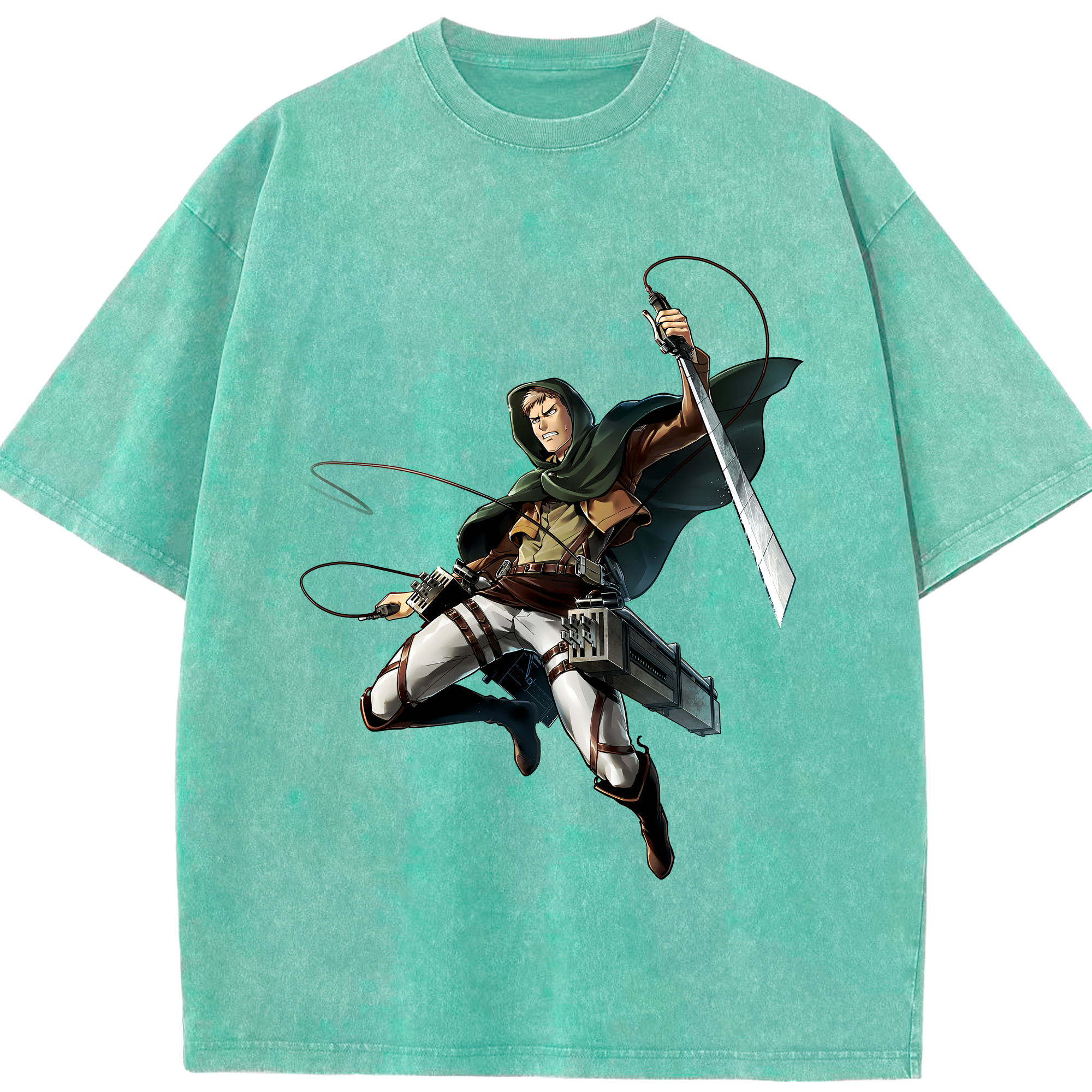 （画像用） 進撃の巨人 Attack on Titan 綿100% ヴィンテージ風 半袖Tシャツ（フロントプリント）